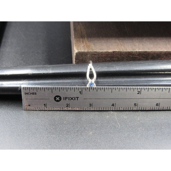 Size 4 Sterling Silver Small Handmade Blue Topaz Band Ring Vintage Statement - Picture 6 of 7